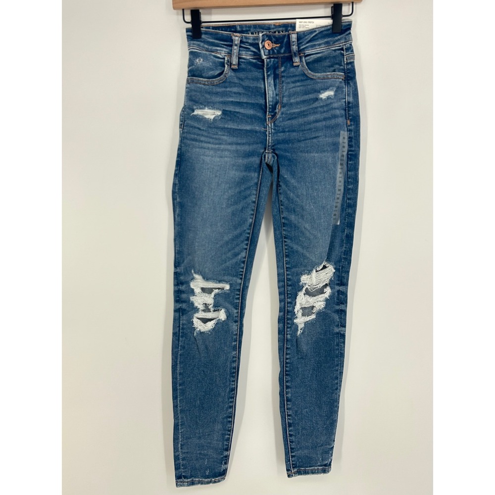 NWT-American Eagle Next Level Stretch High-Rise Jeggings In Light Repair-24W/00s